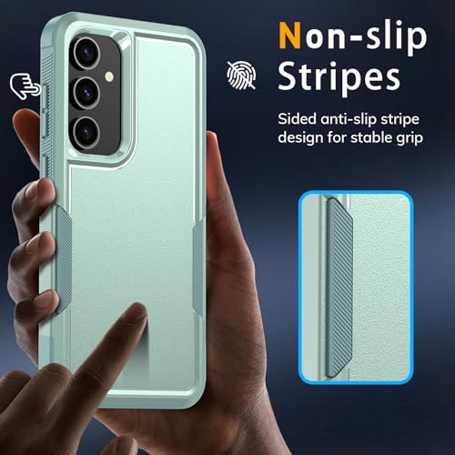 Vinve for Samsung Galaxy S24 FE Case with HD Screen Protector, Military-Grade Shockproof & Dual-Layer Protection, Anti-Slip Grip Design Phone Case, Green - color: Green