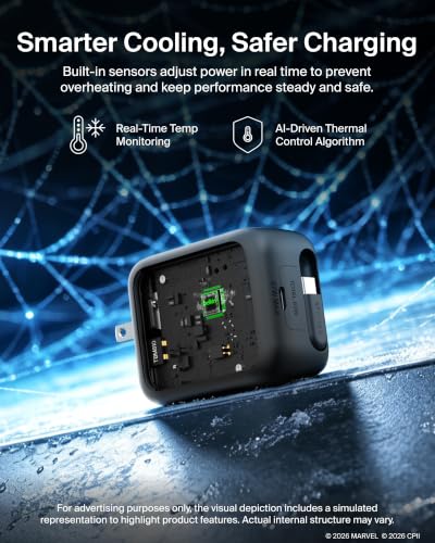 Belkin Marvel Spider-Man 67W USB C Retractable Charger Block Fast Charging - color: Spider Man, style: 67W