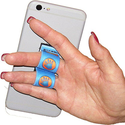LAZY-HANDS 2-Loop Phone Grip - XL - Blue Hand-in-Circle - color: Blue Hand-In-Circle - XL