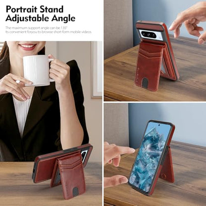 SkyEagle for MagSafe Google Pixel 8 Pro Wallet Case,Brown - color: Brown, size: Google Pixel 8 Pro 6.7"