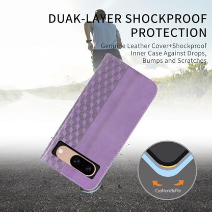 Wallet Case for Google Pixel 8 6.2 inch 2023 - [Strong Magnetic] PU Leather Folio Flip Case with Card Holder Kickstand Protective Phone Cover - Purple - color: Purple, size: Google Pixel 8 6.2"