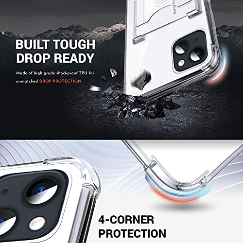 Shields Up for iPhone 13 Case with Card Holder Stand, 6.1", Clear - color: Clear, size: iPhone 13