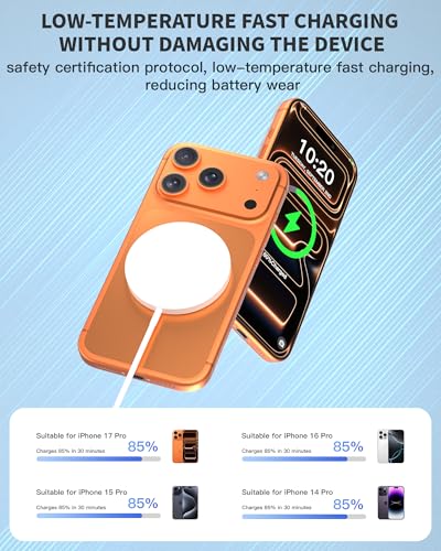 10FT Magnetic Wireless Charger,2Pack Fast Apple Mag-Safe Charger Magnet Pad - size: 10FT