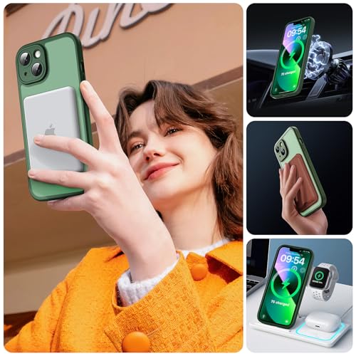 TOCOL for iPhone 13 Case, Compatible with MagSafe, Alpine Green - color: Alpine Green, size: Iphone 13