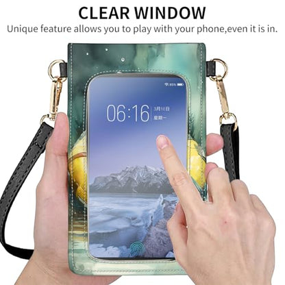 for Women Cell Phone Purse,with Touchscreen Cell Phone Purse,PU Leather Shoulder Bag Waterproof Phone Wallet Case with Clear Touch Screen Window up to 6.7 inch Smartphone, - color: Cute Bear Forest -155