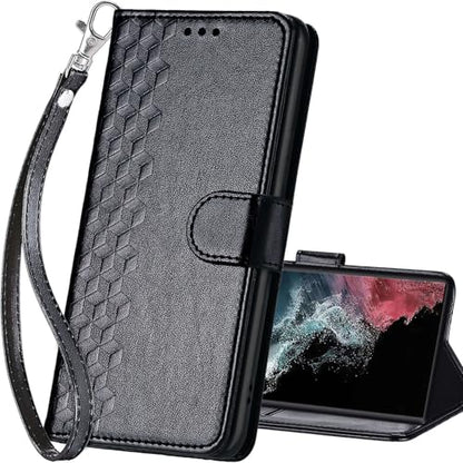 for Samsung Galaxy S23 Ultra Wallet case, Black-Cube | 3 Card Holders, Kickstand, Shockproof TPU Shell, PU Leather, Magnetic Closure, Protective Flip Folio Cover, Women - color: 4