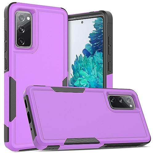 for Samsung S20 FE Case,[Military Grade Drop Tested] with HD Screen Protector,Dual Layer Protective Heavy Duty Cell Phone Cover Non-Slip Shockproof Rugged Case for Samsung Galaxy S20 FE (Purple) - color: Purple
