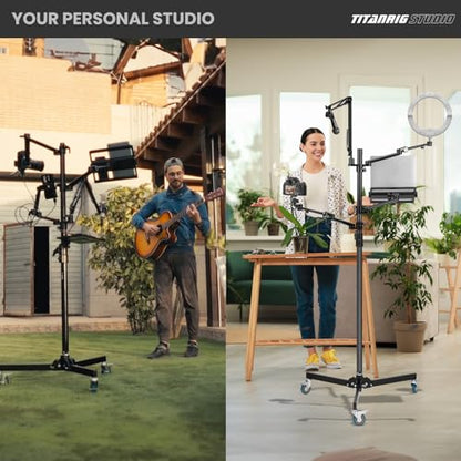 TARION 5-in-1 Live Streaming Floor Stand with Wheels 61" Titanrig Studio - size: 5-in-1 Floor Set