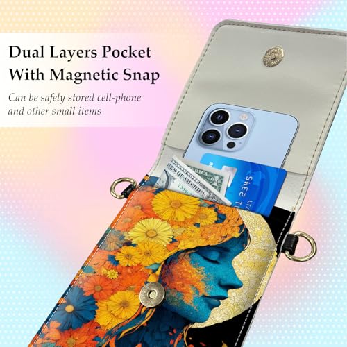 Small Crossbody Bags for Women Touchscreen Cell Phone Bag Cross Body Purses with adjustable Strap,Gifts For Teenage Girls - color: Florals Girl
