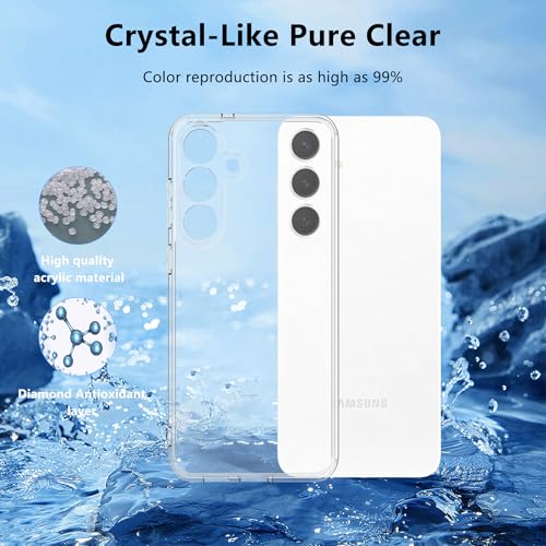 for Samsung Galaxy S25 FE Clear Case with 2 Pack Screen Protector, Shockproof Soft TPU Bumper and Hard PC Back Phone Case,Non-Yellowing,Anti-Scratch,Slim Fit Cover Case for Galaxy S25FE. - color: Samsung Galaxy S25 FE