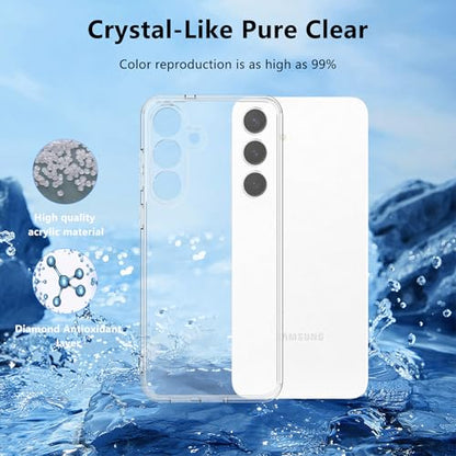 for Samsung Galaxy S25 FE Clear Case with 2 Pack Screen Protector, Shockproof Soft TPU Bumper and Hard PC Back Phone Case,Non-Yellowing,Anti-Scratch,Slim Fit Cover Case for Galaxy S25FE. - color: Samsung Galaxy S25 FE