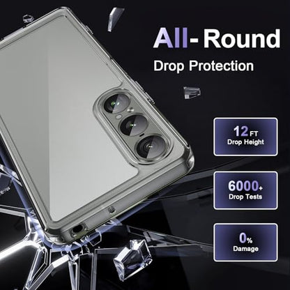 Case for Sony Xperia 1 VII, Military Grade Drop Protection Phone Case, Yellowing Resistant, Anti-Scratch Hard PC Back, Shockproof Hard Ultra-Thin Protective Cover, Clear - size: Sony Xperia 1 VII