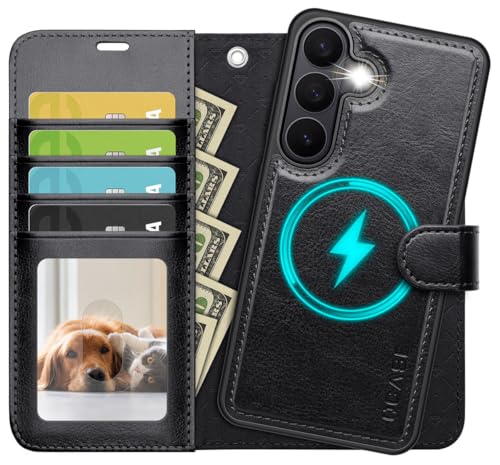 OCASE for Samsung Galaxy S26 Plus Detachable Wallet Case with Card Holder, [2 in 1] PU Leather Flip Folio Case with RFID Blocking Stand Wrist Strap Shockproof Phone Cover 2026, Black | Removable magnetic [wireless charging] [card slot] leather shockproof