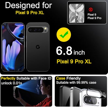 Ferilinso Privacy Screen Protector for Google Pixel 9 Pro XL,Tempered Glass - size: Google Pixel 9 Pro XL-6.8 INCH