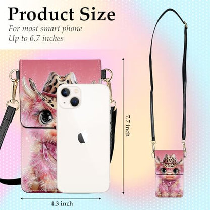 Small Crossbody Bags for Women Touchscreen Cell Phone Bag Cross Body Purses with adjustable Strap,Gifts For Teenage Girls - color: Pink Highland Cow