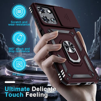 for Moto G Power 5G 2026/2025 Case Built in Slide Camera Cover Wine Red - color: Wine Red, size: Moto G Power 5G(2025)