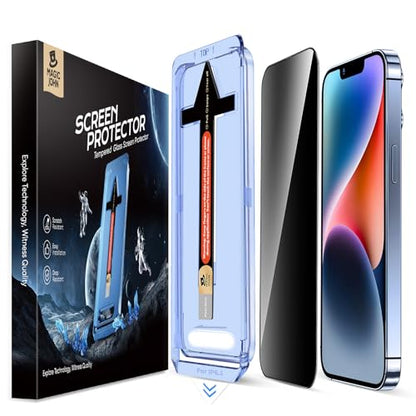 MAGIC JOHN Privacy 2 Pack for iPhone 13/13Pro/14/16e Glass Screen Protector