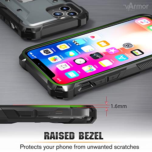 VENA vArmor for iPhone 12 / iPhone 12 Pro Rugged Case | Military-Grade Drop Protection, Belt Clip Holster and Kickstand for everyday protection, Works with Wireless Charging