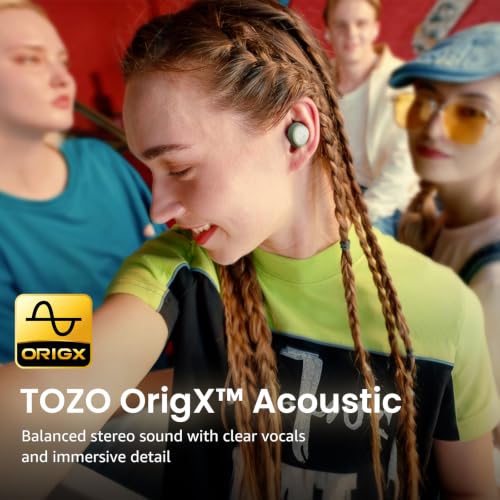 TOZO A1 Wireless Earbuds Bluetooth 5.3 Light Weight in Ear Headphones - color: Green