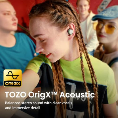 TOZO A1 Wireless Earbuds Bluetooth 5.3 Light Weight in Ear Headphones - color: Green