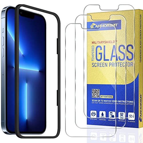 ArmorSuit 3 Pack Glass Screen Protector Designed for iPhone 13 Pro Max [Case Friendly] Tempered Glass 9H+ Hardness (Alignment Tool Included) - size: iPhone 13 Pro Max 6.7 inch