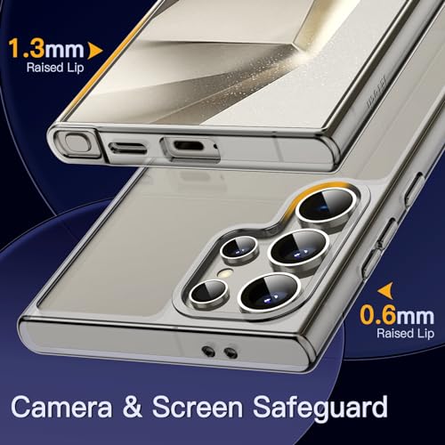 JETech Case for Samsung Galaxy S24 Ultra 5G, Non-Yellowing Shockproof Bumper Protective Phone Cover, Anti-Scratch Hard PC Back (Titanium Grey) - color: Titanium Grey, size: Galaxy S24 Ultra