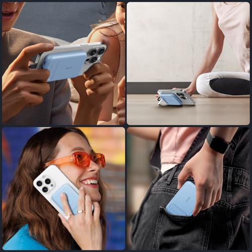 Mini Portable Charger, 5200 mAh Charger Power Bank Slim Small Chargers with Built-in Cable, Travel Battery Pack for iPhone 14/13/12/11 Pro/Pro Max/Plus/Mini/AirPods Blue - color: Blue