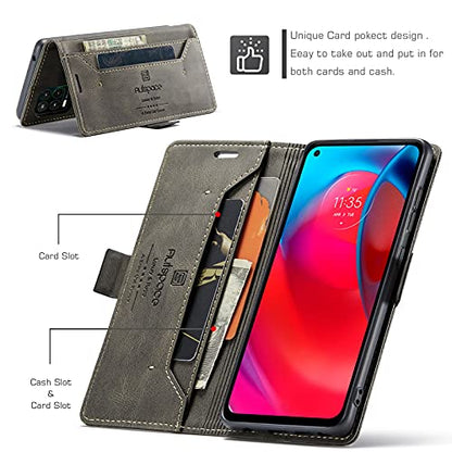 HAII Case for Moto G Stylus 5G 2021,PU Leather Folio Flip Wallet Case with Card Holster Stand Kickstand Magnetic Closure Shockproof Phone Cover for Motorola Moto G Stylus 5G 2021 (Coffee) - color: Coffee