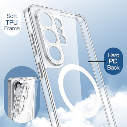 JETech Magnetic Case for Galaxy S26 Ultra, Compatible with MagSafe, Clear | Full Camera Lens Protection, Shockproof Protective Phone Cover, Scratch Resistant Clear Back - color: Clear, size: Galaxy S26 Ultra