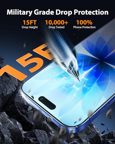 Mkeke for iPhone Air Screen Protector 3 Pack, [9H+ Hardness] [Military-Grade Drop Protection] [Sensitive Touch] [Easy Installation] [HD Clear] Full Edge Coverage Tempered Glass - size: iPhone Air 6.5 Inch