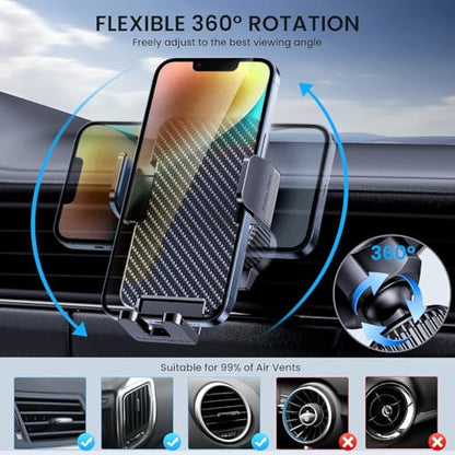 Car Phone Holder for Your Car [Thick Case Friendly] Automobile Accessories Air Vent 360 Degree Rotation [Super Stable] Dashboard Cell Phone Holder Fit for iPhone Android Smartphone - size: Small