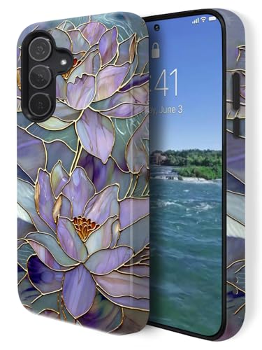 Compatible for Samsung Galaxy S25 FE 5G Case,Double Layer Shockproof Protection Heavy Duty Phone Cover,Abstract Lotus - color: Abstract Lotus, size: S25 FE
