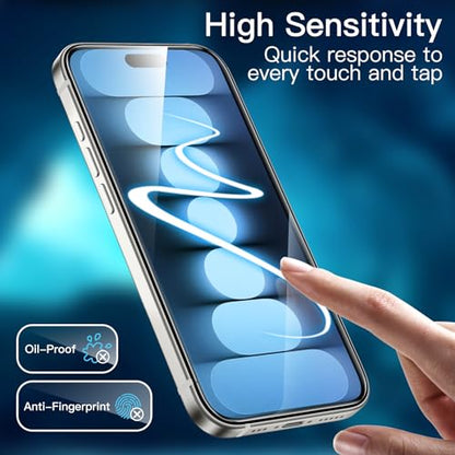 JETech Screen Protector for iPhone 15 Pro, 3-Pack | 9H Tempered Glass, HD Clear, Anti-Scratch Protection, Easy Installation Tool - size: iPhone 15 Pro