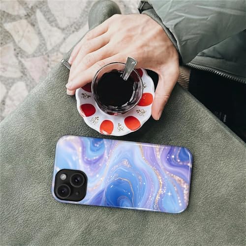 Case for iPhone 13 iPhone 14, Shockproof Hybrid Protective Phone Case, Dual-Layer Drop Protection Anti-Scratch, Blue Purple Fluid - color: Blue Purple Fluid, size: iPhone 13 14