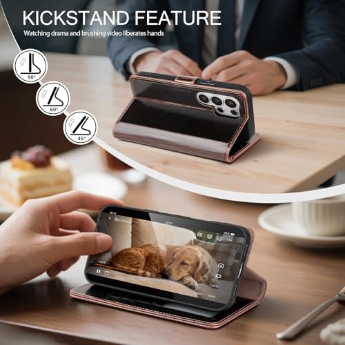 Compatible with Samsung Galaxy S26 Ultra Case Wallet with Card Holder [4 Card Slot] Women Men,RFID Blocking PU Leather Phone Case Flip Protector Cover Credit Card Slot Kickstand,Coffee - color: Coffee-U1, size: Samsung Galaxy S26 Ultra - 6.9"