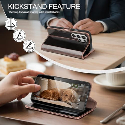 Compatible with Samsung Galaxy S26 Ultra Case Wallet with Card Holder [4 Card Slot] Women Men,RFID Blocking PU Leather Phone Case Flip Protector Cover Credit Card Slot Kickstand,Coffee - color: Coffee-U1, size: Samsung Galaxy S26 Ultra - 6.9"