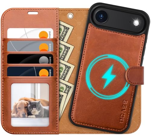 OCASE for iPhone Air Detachable Wallet Case with Card Holder, 2 in 1 PU Leather Flip Folio with RFID Blocking Stand Wrist Strap Shockproof Phone Cover 6.5 Inch 2025, Brown - color: Brown, size: iPhone Air