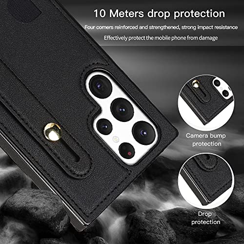 CCSmall Crossbody Case for Samsung Galaxy S23 Ultra w Card Holder KB Black - color: Black, size: Galaxy S23 Ultra