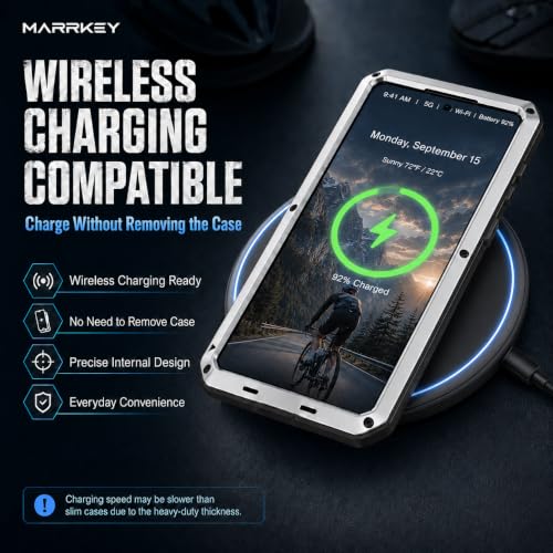 Metal Case for Samsung Galaxy S26 Case 6.3",Full Body Protective Cover Heavy Duty Shockproof [Tough Armour] Aluminum Alloy Case with Silicone Built-in Screen Protector - Silver - color: Silver