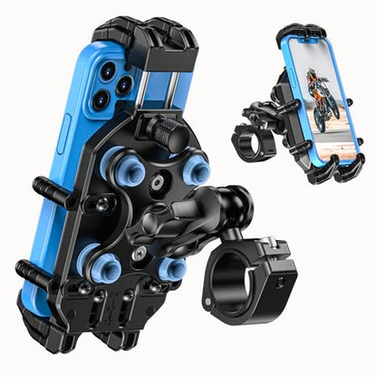 LOKTENWO Adjustable Motorcycle Phone Mount with Triple Vibration Dampener