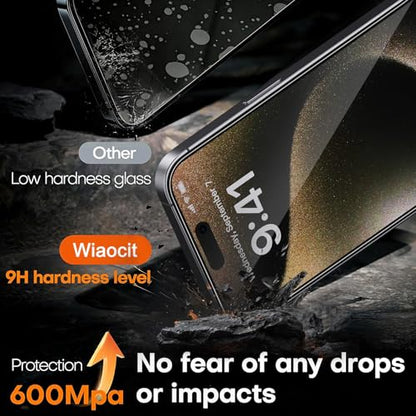 Wiaocit Tempered Glass Privacy Screen Protector for iPhone 15 Pro - size: iPhone 15 Pro-6.1 Inch