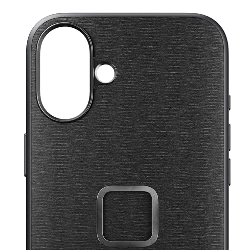 Peak Design Mobile Everyday Phone Case for iPhone 16 Plus, Charcoal, Slim Profile, Drop Protection, Weatherproof Fabric Shell, SlimLink Connects to Mobile Mounts & Gear Gray - color: Gray