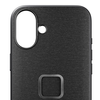 Peak Design Mobile Everyday Phone Case for iPhone 16 Plus, Charcoal, Slim Profile, Drop Protection, Weatherproof Fabric Shell, SlimLink Connects to Mobile Mounts & Gear Gray - color: Gray