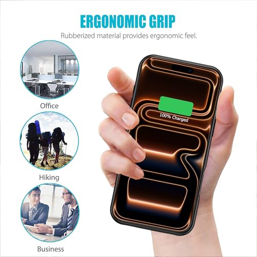 Battery Case for iPhone 17 Pro, Full Encircle 10000mAh High Capacity Rechargeable Portable Charger Case Extended Battery Pack for iPhone 17 Pro(6.3 inch) Wireless Charging Cover with Carplay-Black - size: iPhone 17 Pro (6.3 inch)