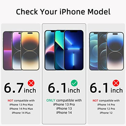 ruwa Privacy Screen Protector for iPhone 13/13 Pro/14/16e [3-Pack][6.1 Inch] Display Tempered Glass Film with Easy Installation Frame, Ultra HD, 9H Hardness, Scratch Resistant, Case Friendly - size: for iPhone 13/13 Pro/14/16e-6.1 inch 3-Pack