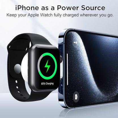 for Apple Watch Charger, Dual-Port Magnetic Portable iWatch Charger - color: AA-White