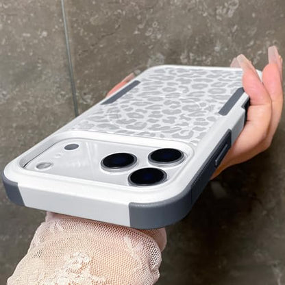 Magnetic Cute Case for iPhone 17 Pro, White Leopard Cheetah | Compatible with Magsafe, Heavy Duty Tough Rugged Full body Protection Shockproof Protective Phone Case for Women Girls - color: Magnetic-iPhone 17 Pro