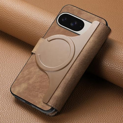 2 in 1 Detachable Wallet Case for Google Pixel 10 Pro XL CMG Brown | PU Leather Magnetic Flip Folio Case with RFID Blocking Card Holder, Credit Card Slots Kickstand, Shockproof Protective Cover - color: Brown, size: Google Pixel 10 Pro XL