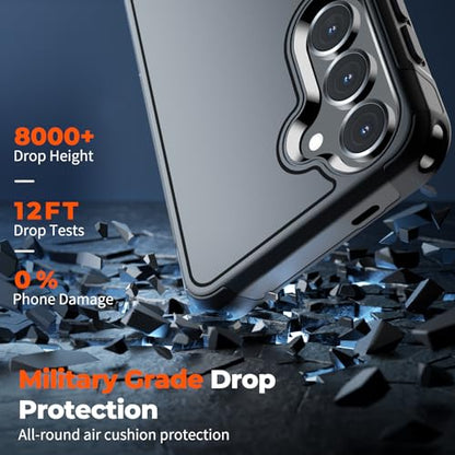 zapica Designed for Samsung Galaxy S25 Plus Case/S24 Plus Case, Black | Military Grade Drop Protection, Dual Layer Structure Design, Heavy Duty Shockproof Non-Slip Phone Cover - color: Black, size: Samsung Galaxy S24 Plus/25 Plus 6.7''