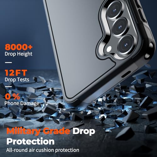 zapica Designed for Samsung Galaxy S25 Plus Case/S24 Plus Case, Black | Military Grade Drop Protection, Dual Layer Structure Design, Heavy Duty Shockproof Non-Slip Phone Cover - color: Black, size: Samsung Galaxy S24 Plus/25 Plus 6.7''